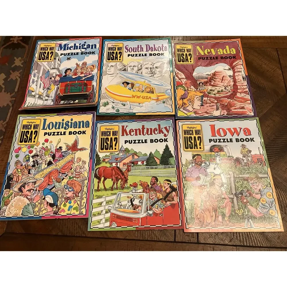 Highlights USA Which Way VTG States Activity Books Homeschool‎ Alaska Louisiana